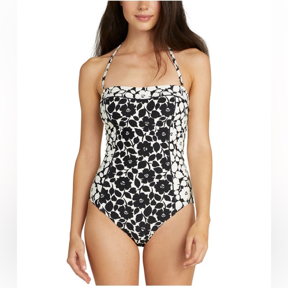 Kate Spade Women's Floral-Print Bandeau One-Piece Swimsuit